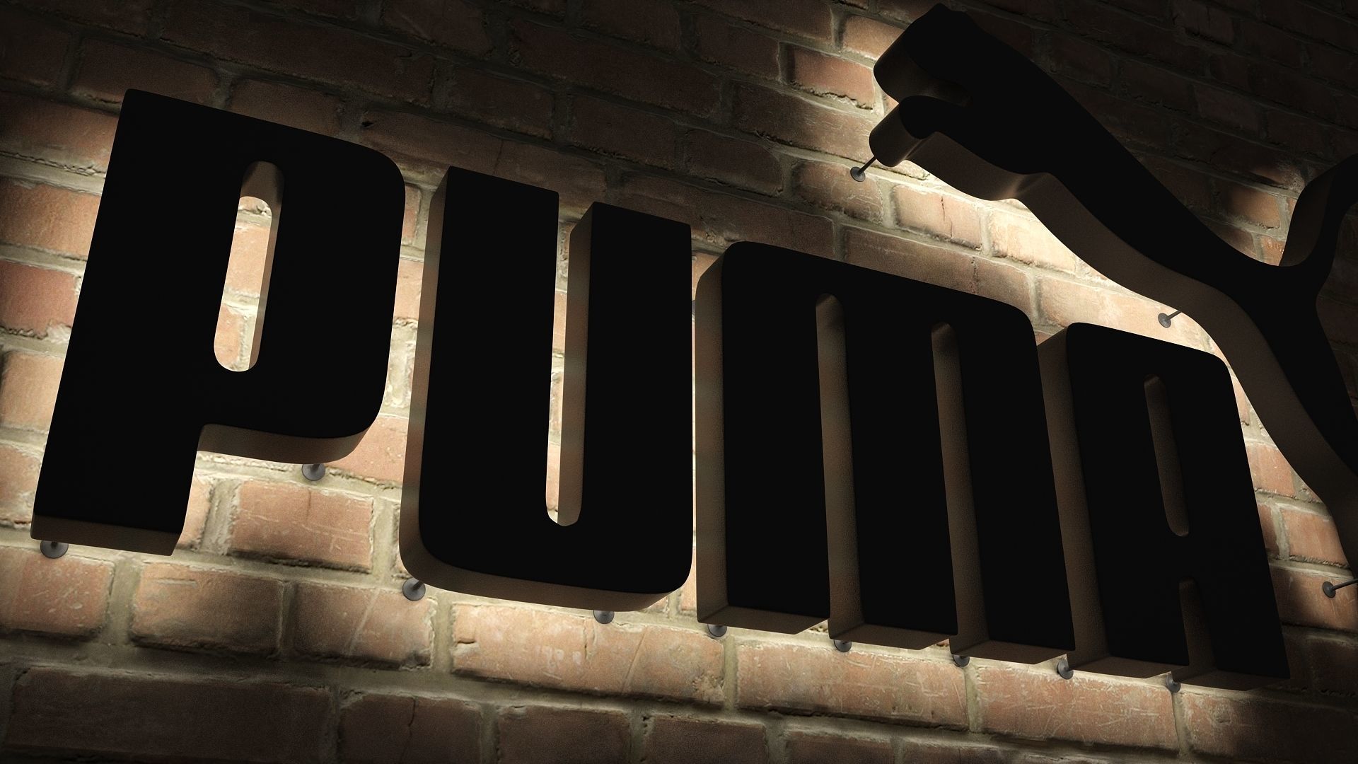 logo sign Puma 3d Low-poly 3D model_4
