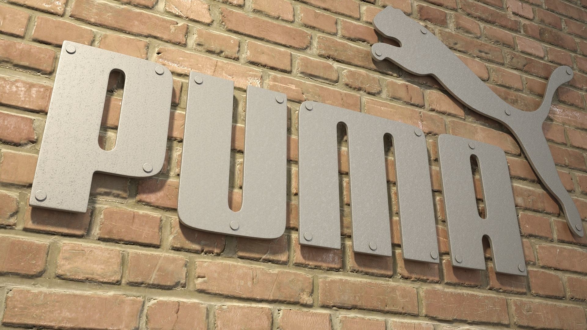 logo sign Puma 3d Low-poly 3D model_9