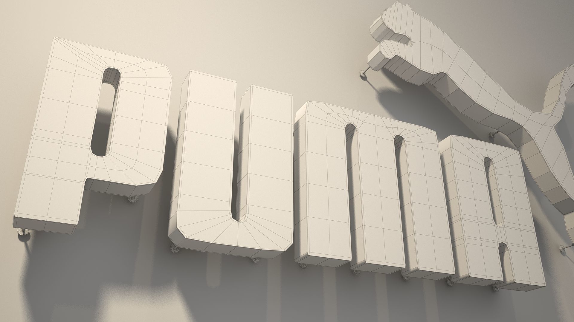 logo sign Puma 3d Low-poly 3D model_6