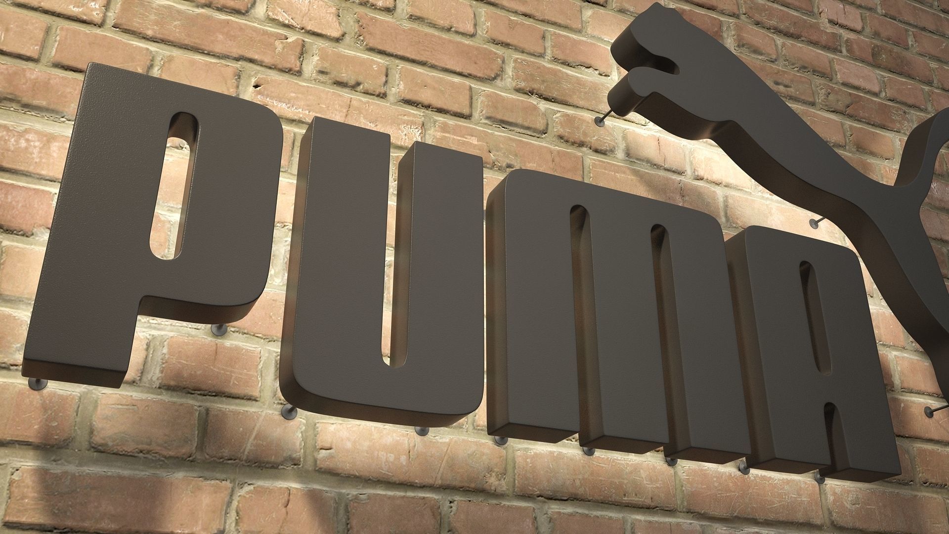 logo sign Puma 3d Low-poly 3D model_5