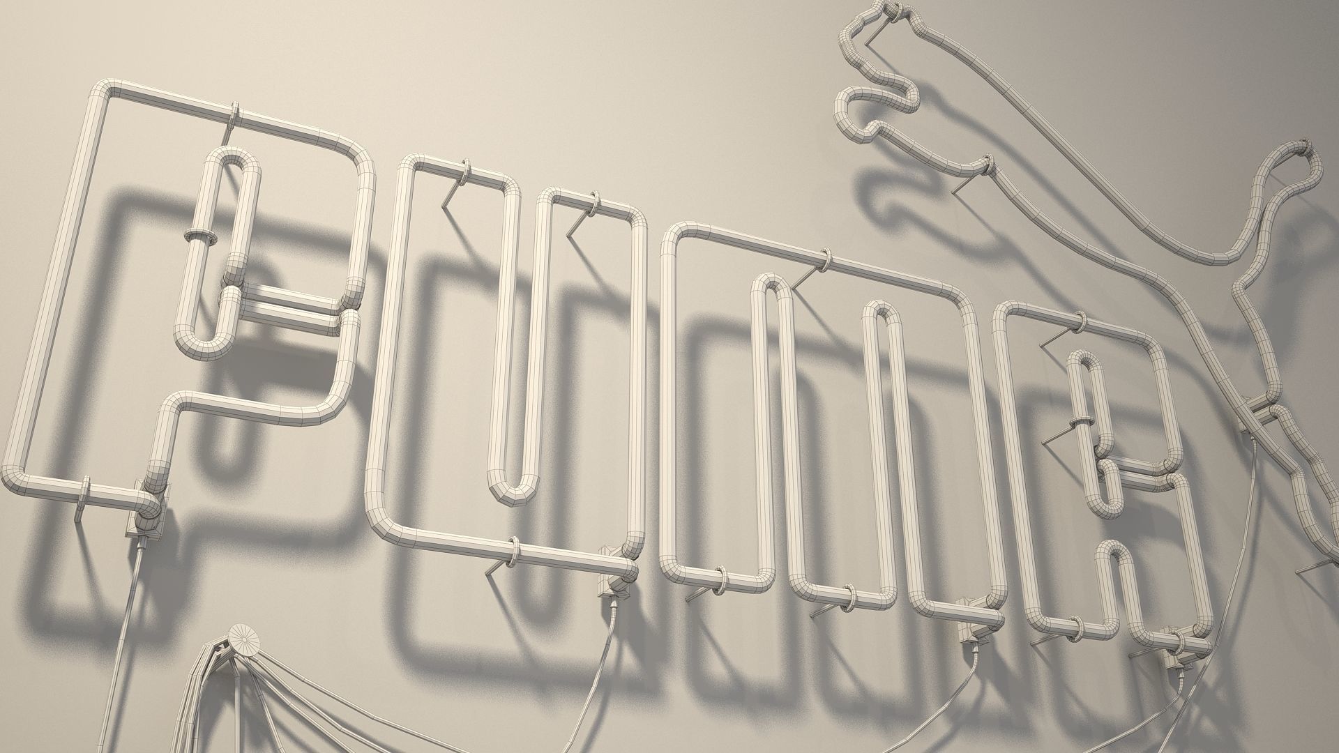 logo sign Puma 3d Low-poly 3D model_17