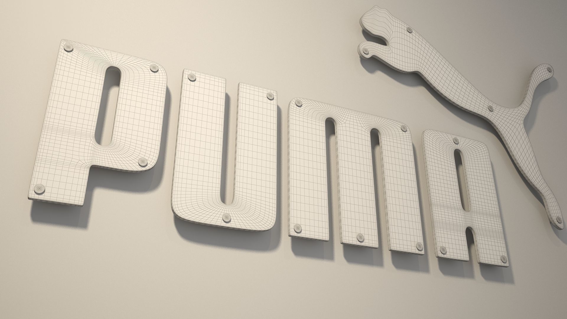 logo sign Puma 3d Low-poly 3D model_11