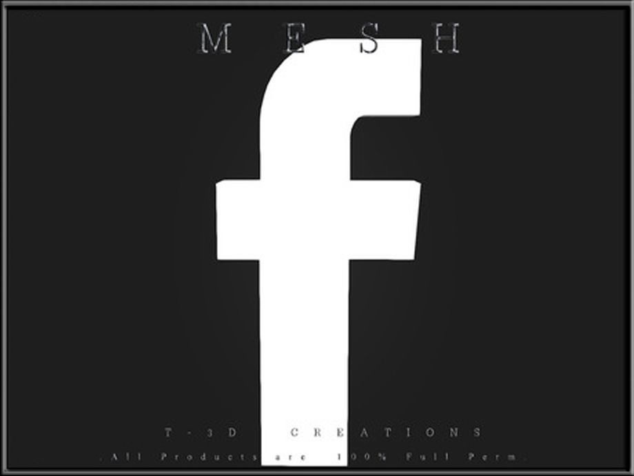 facebook logo Low-poly 3D model_1