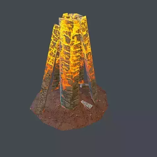 Campfire 3d model fire tower Low-poly 3D model