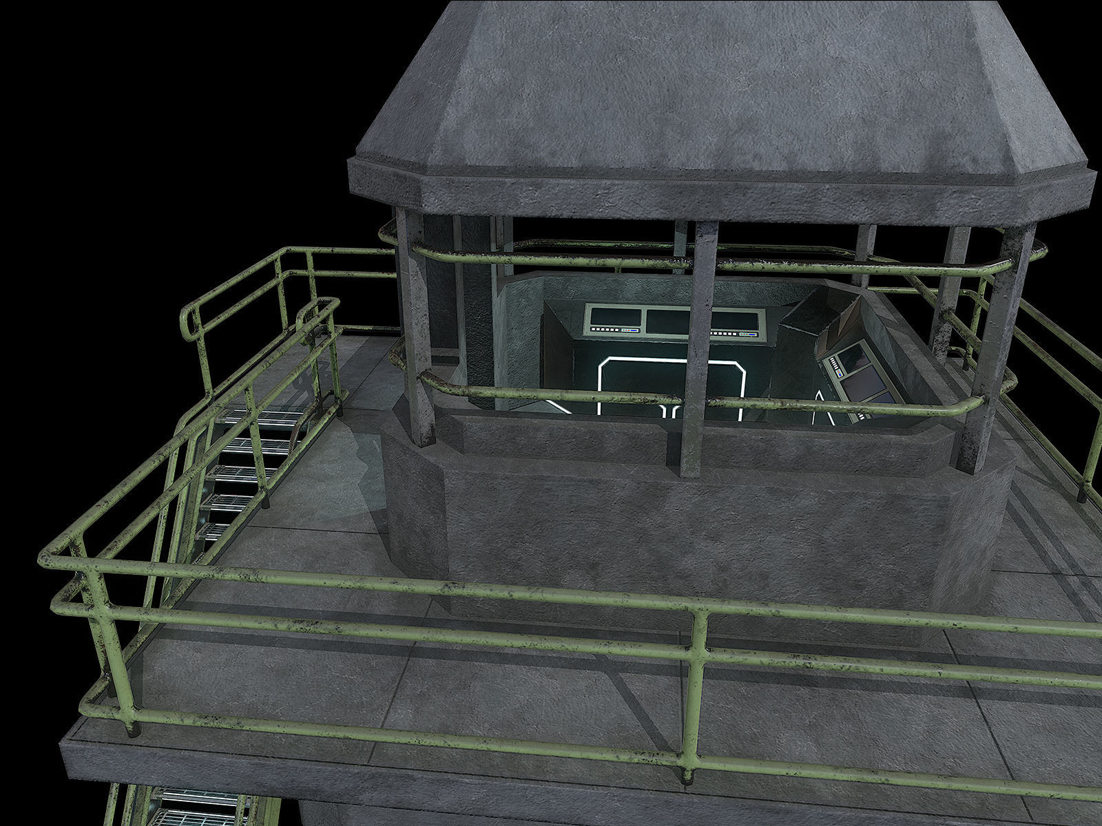 lowpoly Watchtower UPDATED Low-poly 3D model_10