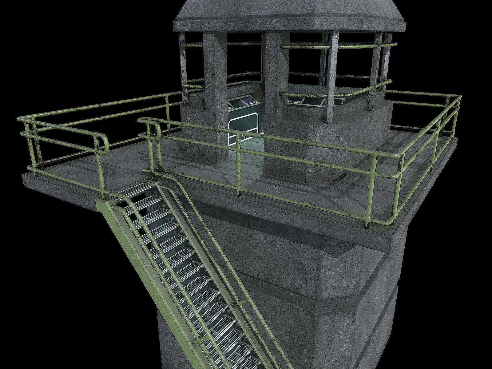 lowpoly Watchtower UPDATED Low-poly 3D model_8