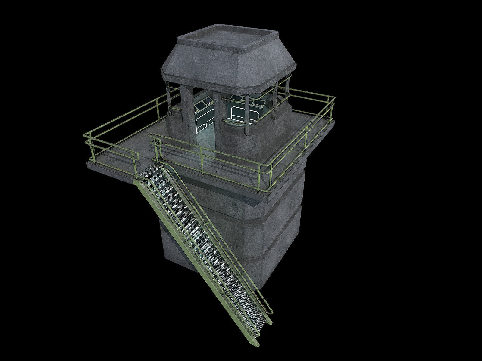 lowpoly Watchtower UPDATED Low-poly 3D model_7