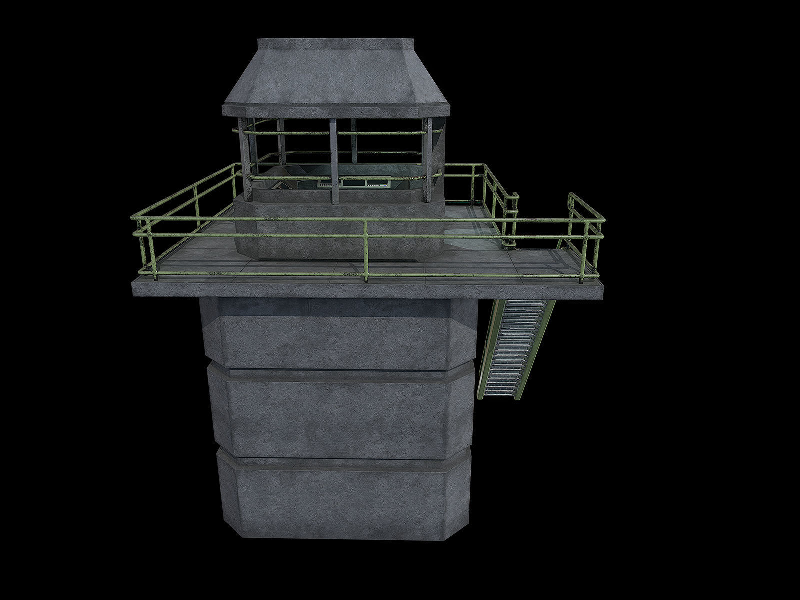 lowpoly Watchtower UPDATED Low-poly 3D model_4
