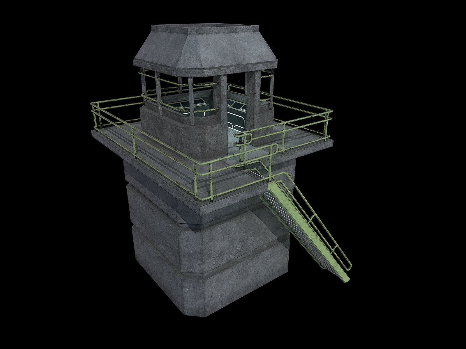 lowpoly Watchtower UPDATED Low-poly 3D model_2