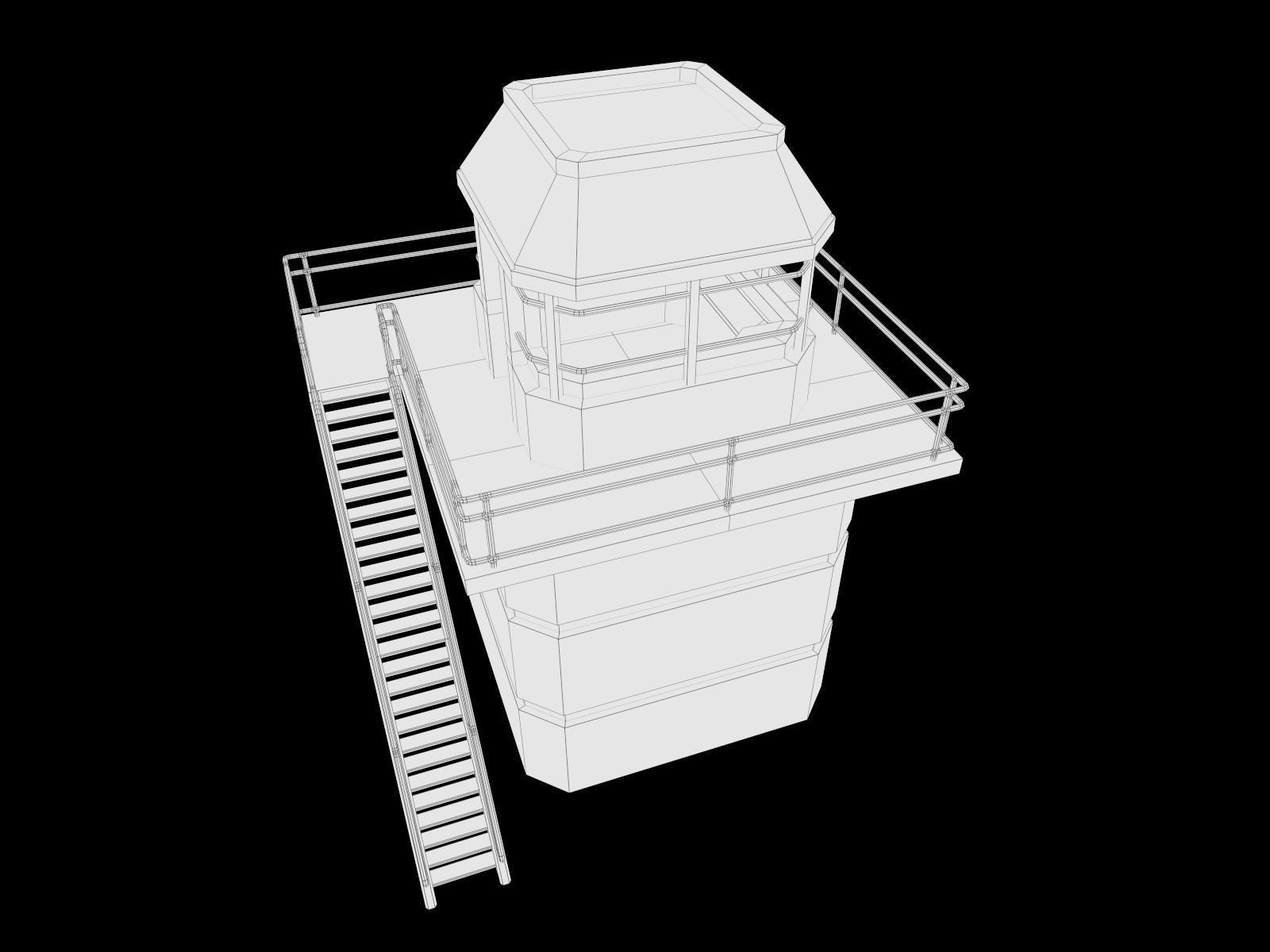 lowpoly Watchtower UPDATED Low-poly 3D model_22