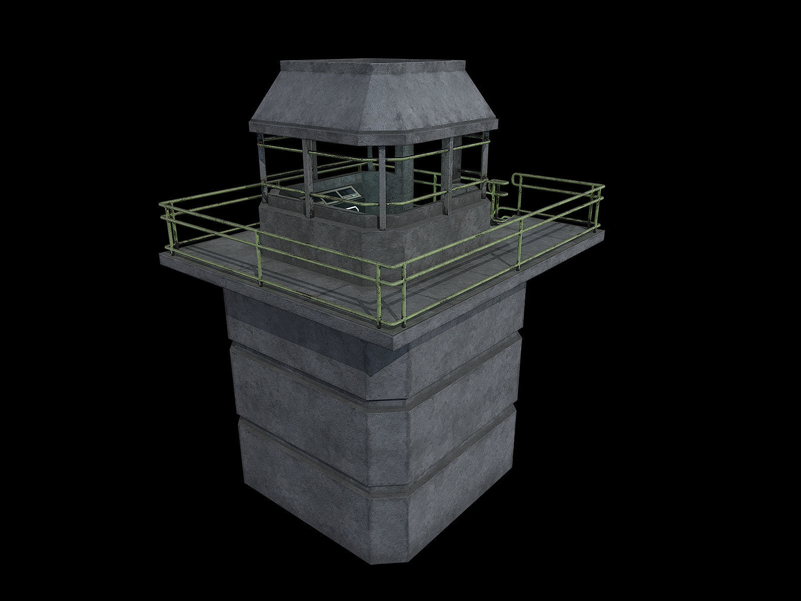 lowpoly Watchtower UPDATED Low-poly 3D model_3
