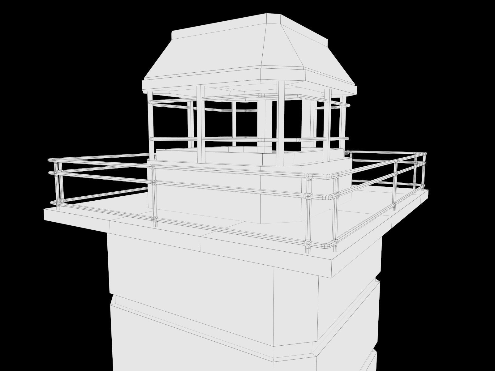 lowpoly Watchtower UPDATED Low-poly 3D model_19