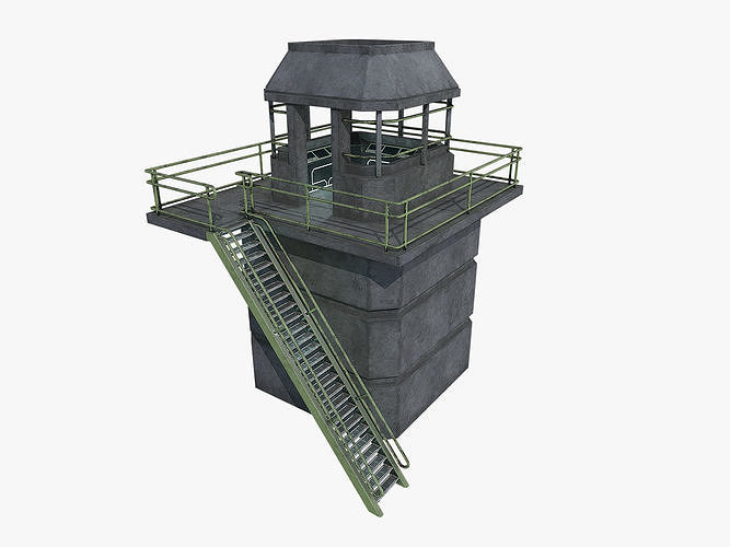 lowpoly Watchtower UPDATED Low-poly 3D model