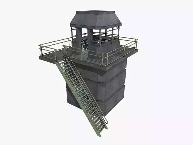 lowpoly Watchtower UPDATED Low-poly 3D model