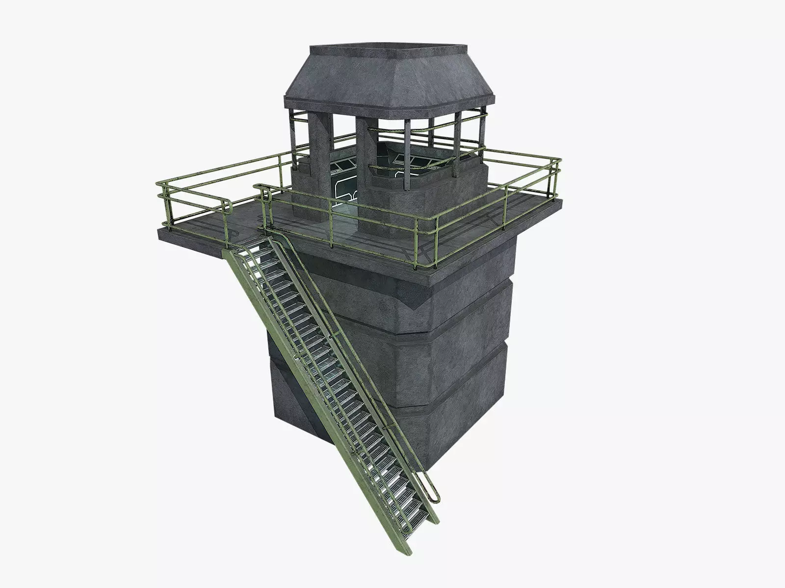 lowpoly Watchtower UPDATED Low-poly 3D model_0