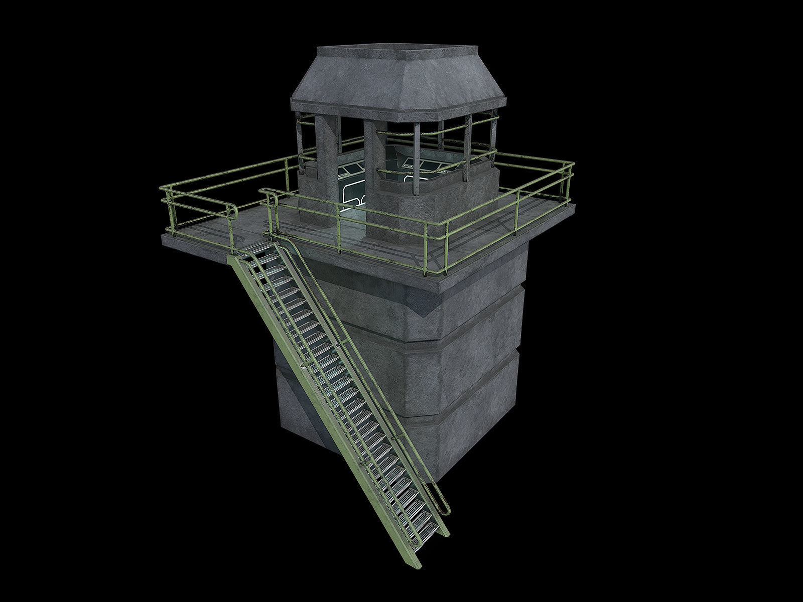 lowpoly Watchtower UPDATED Low-poly 3D model_1