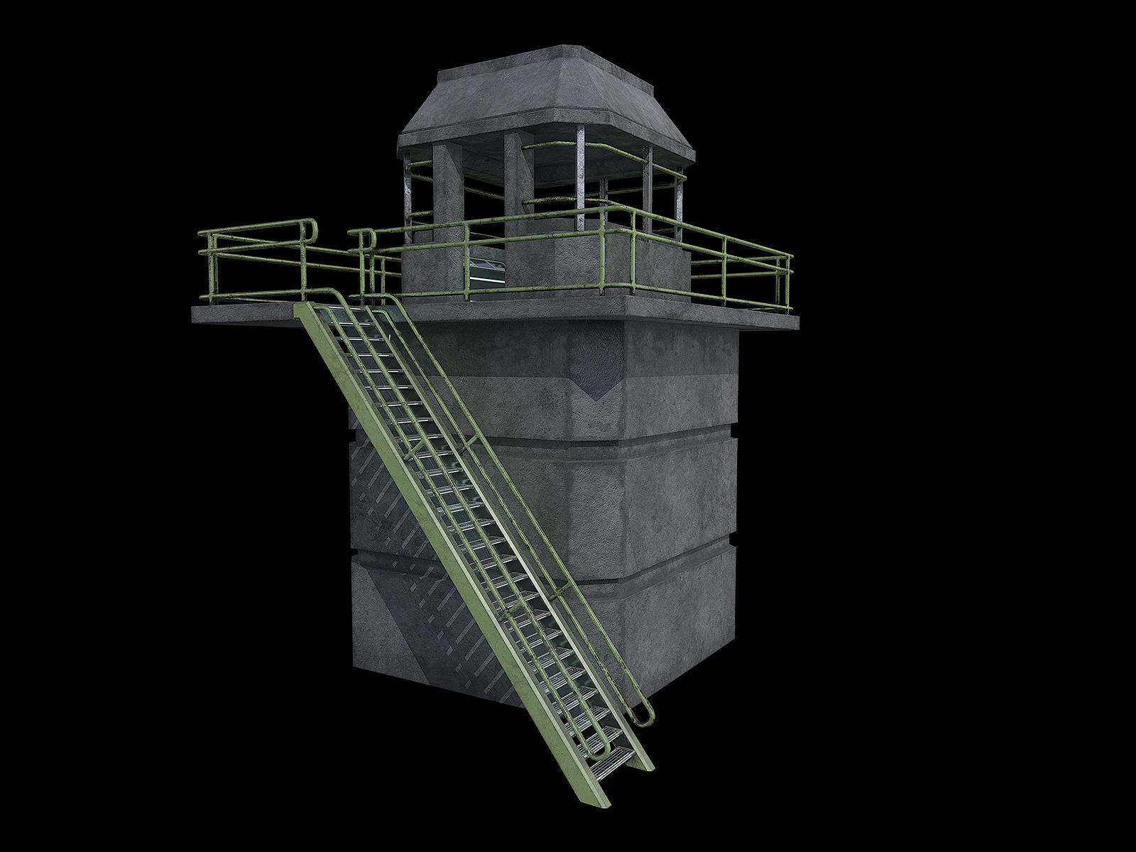 lowpoly Watchtower UPDATED Low-poly 3D model_11