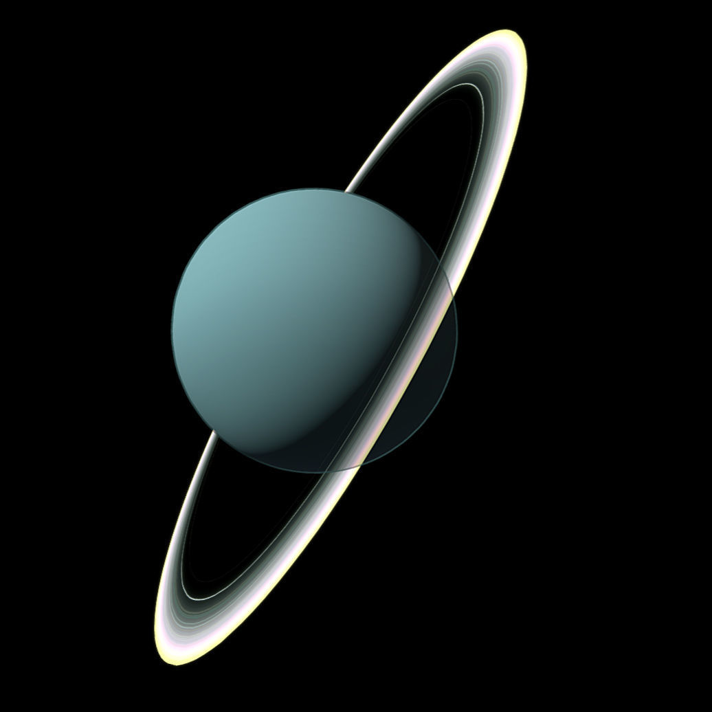 Uranus - Planet Low-poly 3D model_2