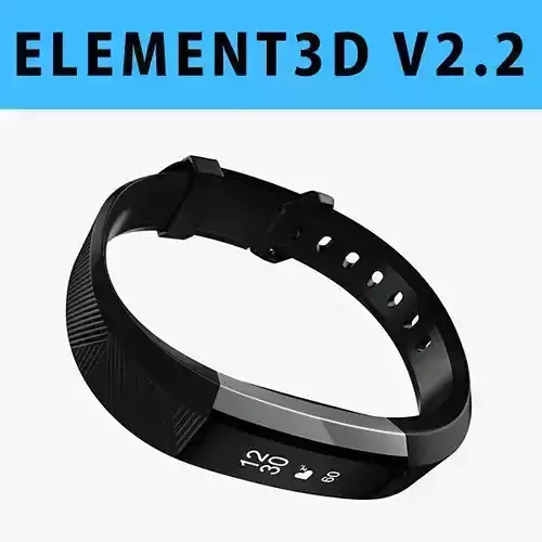 E3D - Fitbit Alta HR Black Steel model 3D model 3D model
