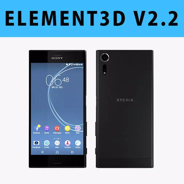 E3D - Sony Xperia XZs Black 3D model  3D model_0