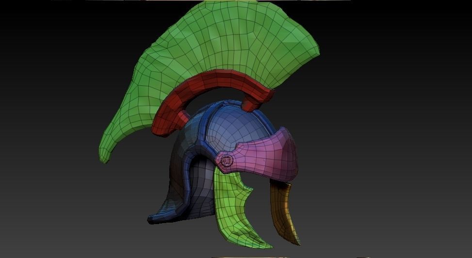 Roman helmet Low-poly 3D model_6
