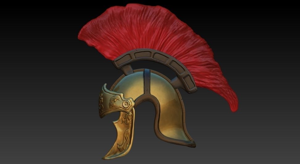 Roman helmet Low-poly 3D model_4