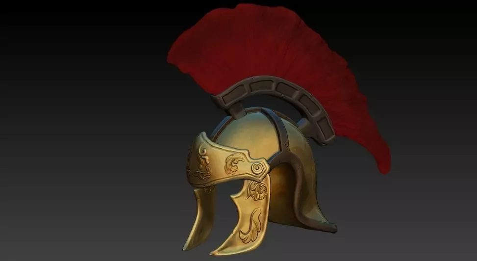 Roman helmet Low-poly 3D model_0