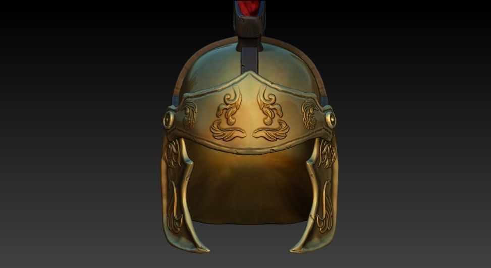Roman helmet Low-poly 3D model_3