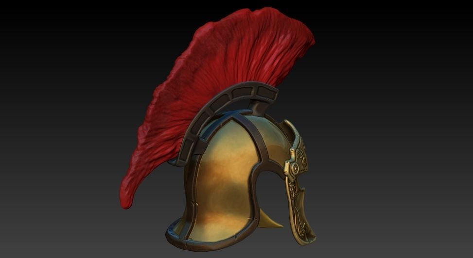 Roman helmet Low-poly 3D model_2