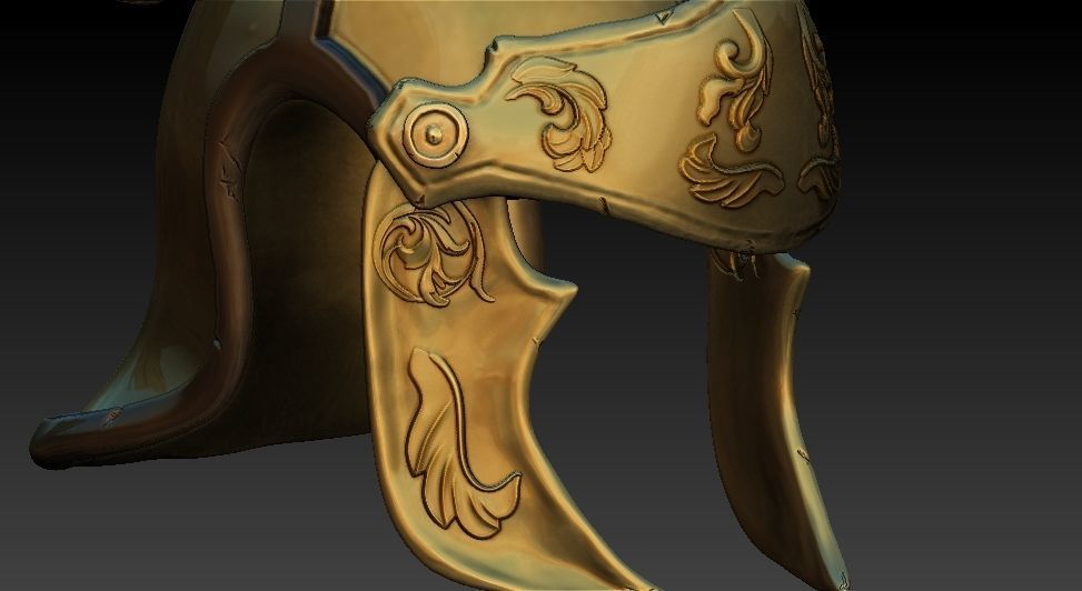 Roman helmet Low-poly 3D model_5