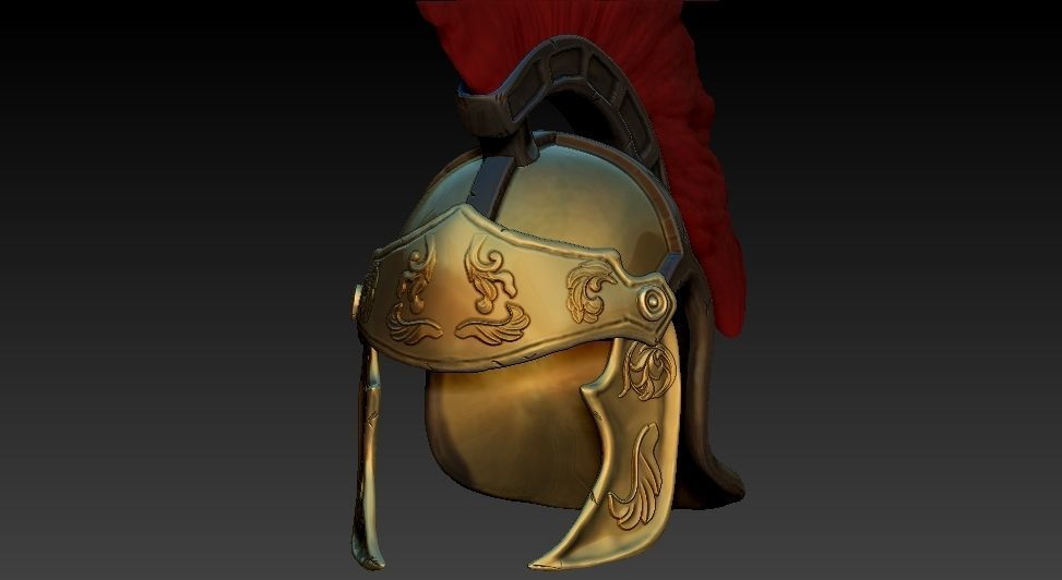 Roman helmet Low-poly 3D model_1