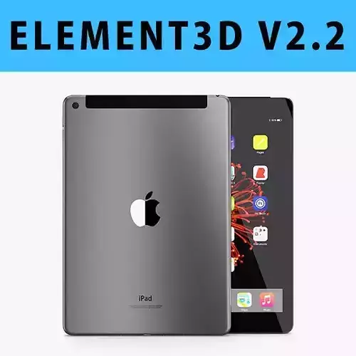 E3D - Apple iPad 97 Inch 2017 Cellular Space Grey 3D 3D model