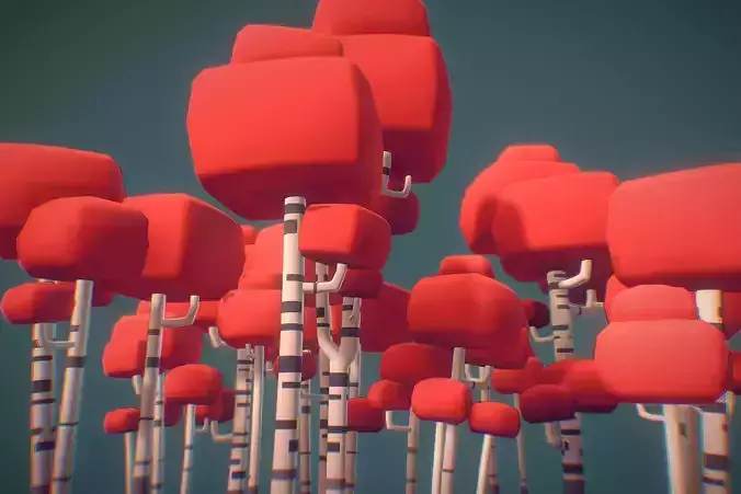 Birch Tree Set - Proto Series Low-poly 3D model