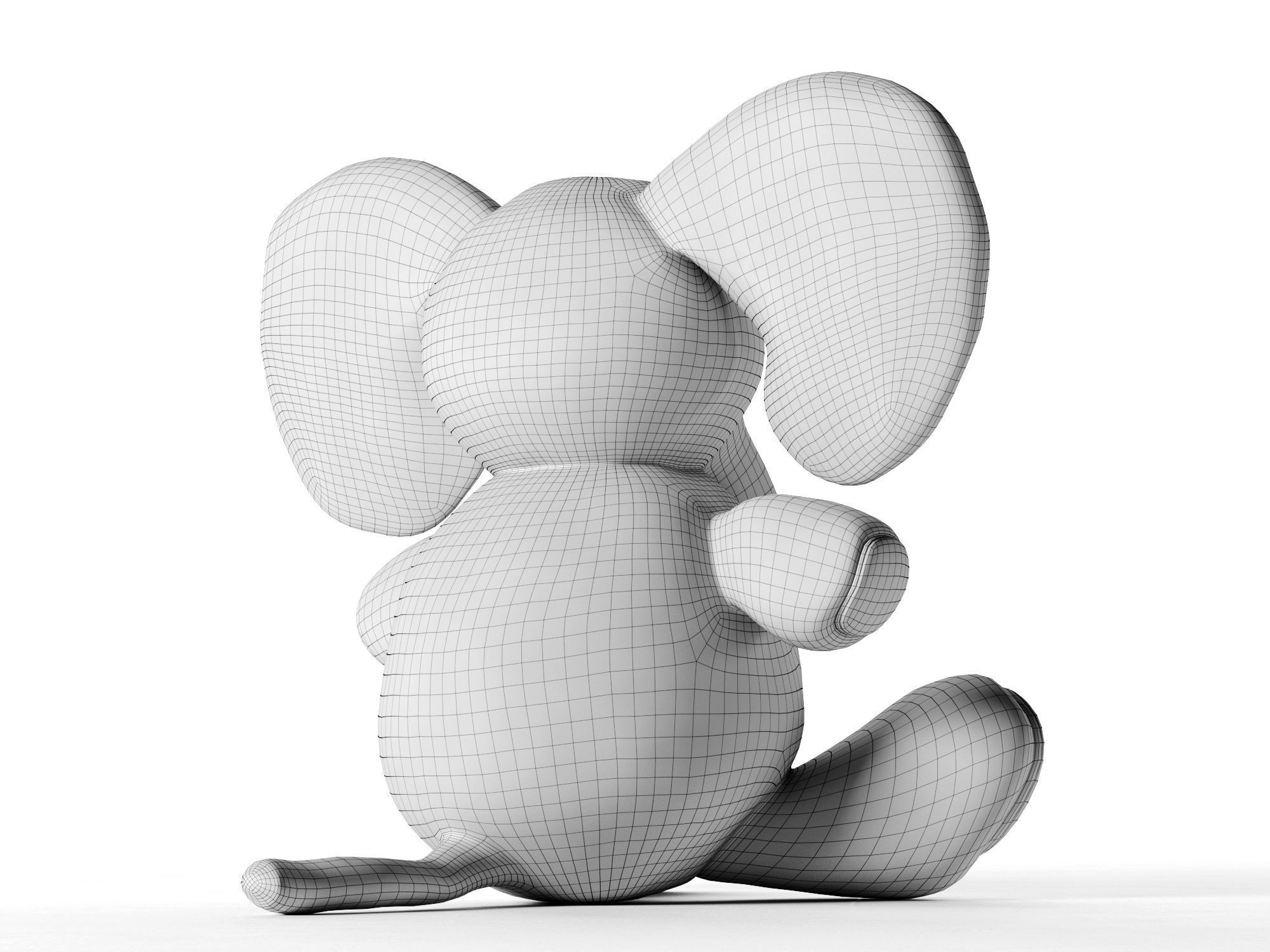 Elephant Toy Low-poly 3D model_5