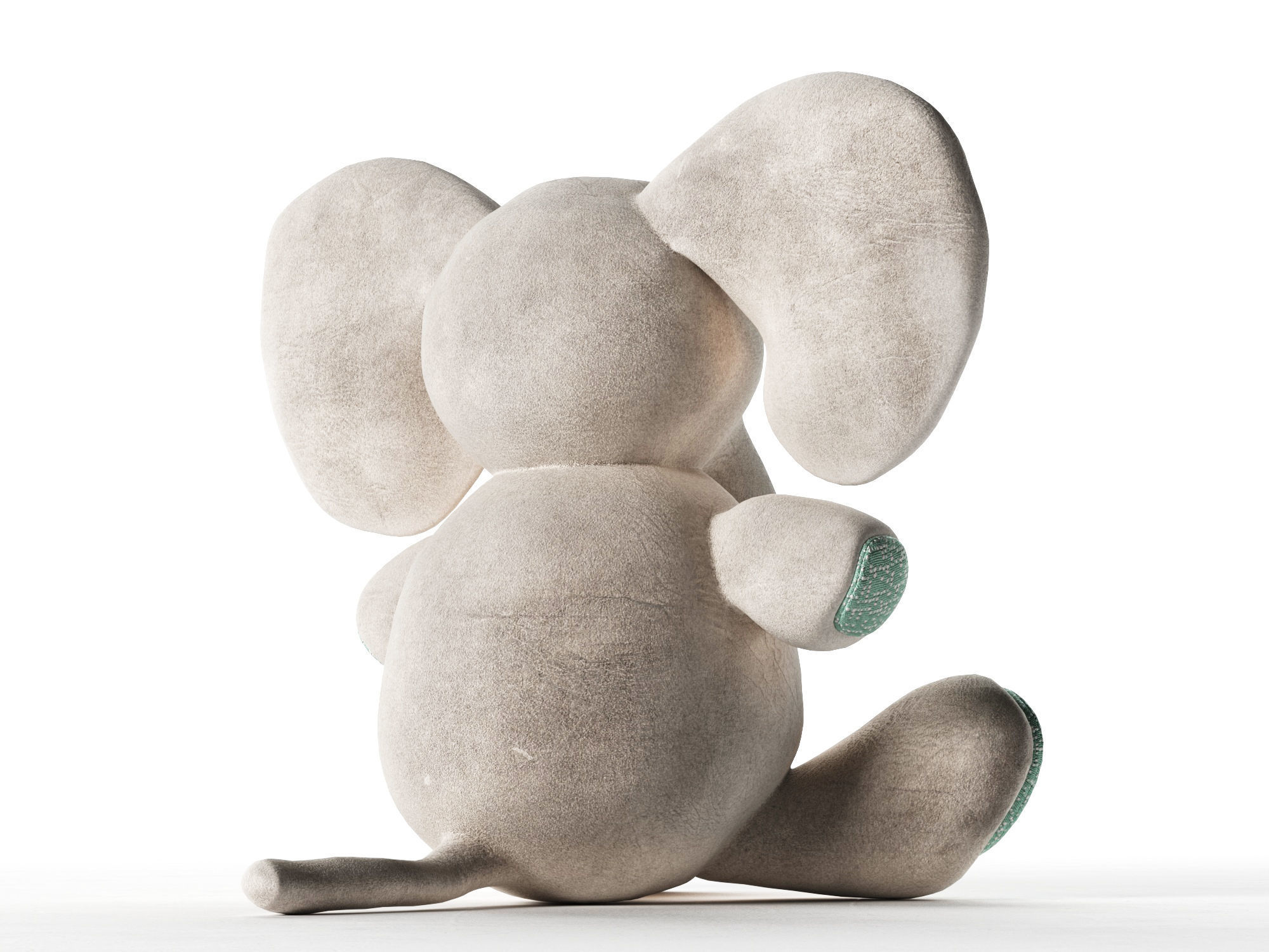 Elephant Toy Low-poly 3D model_2