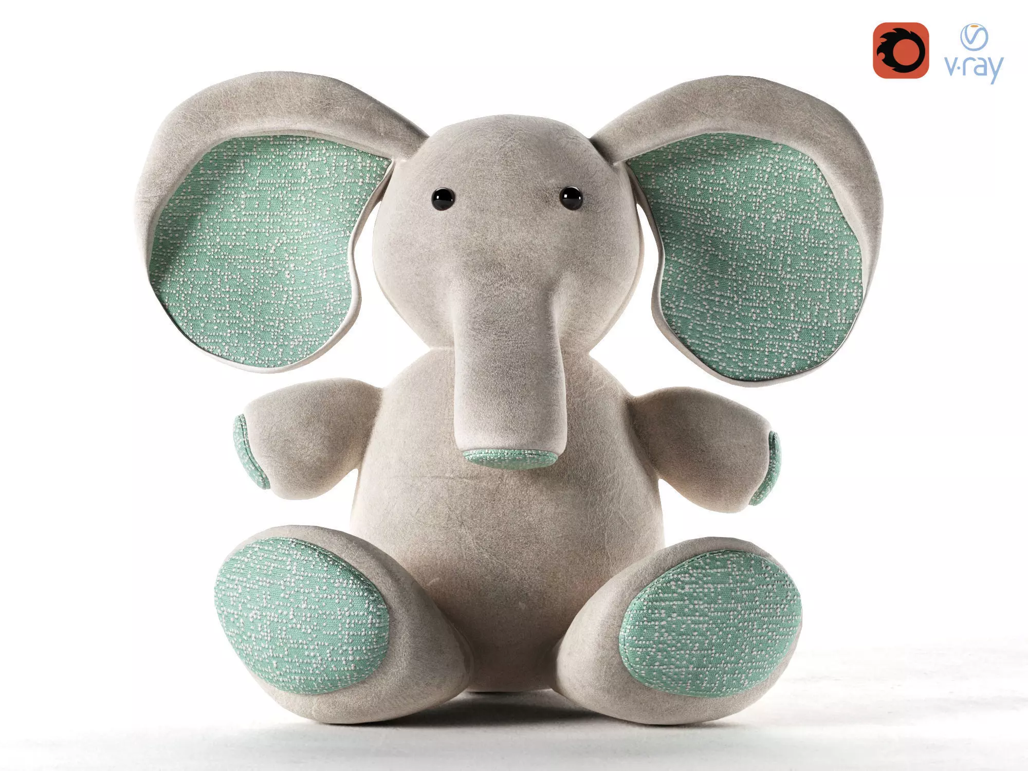 Elephant Toy Low-poly 3D model_0