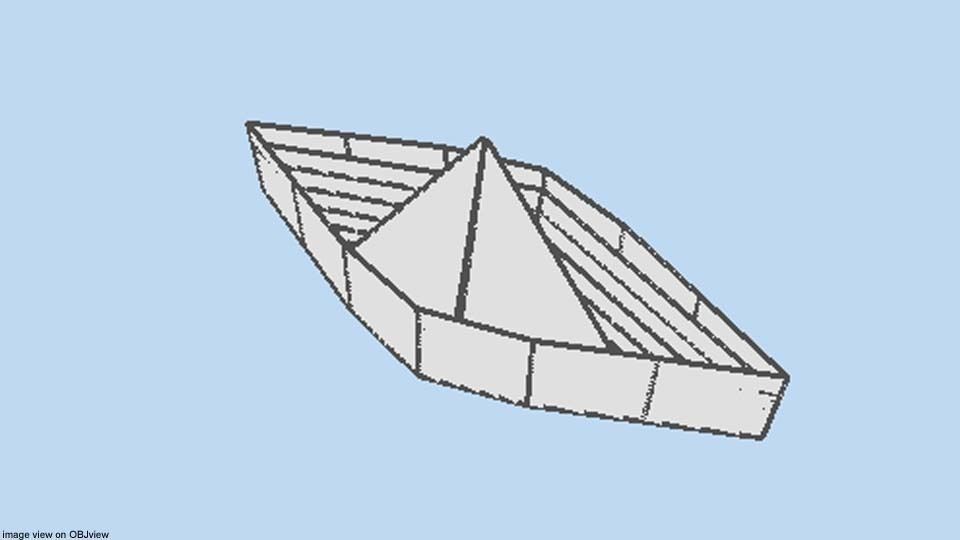 Origami - Boat 3D model_4