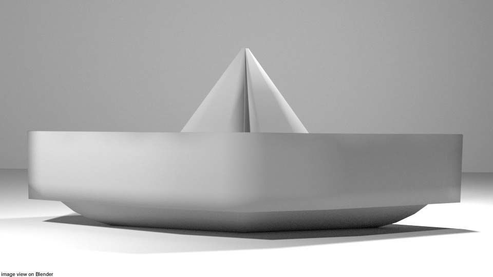 Origami - Boat 3D model_1