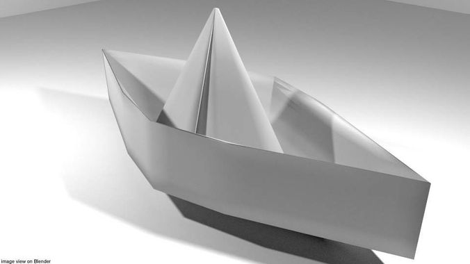 Origami - Boat 3D model