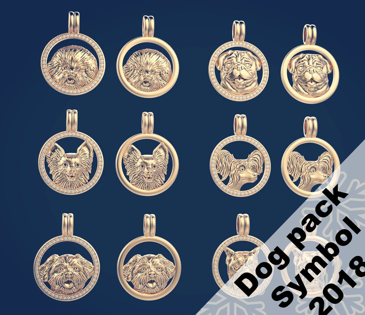 Dog pack pendant 3D print model