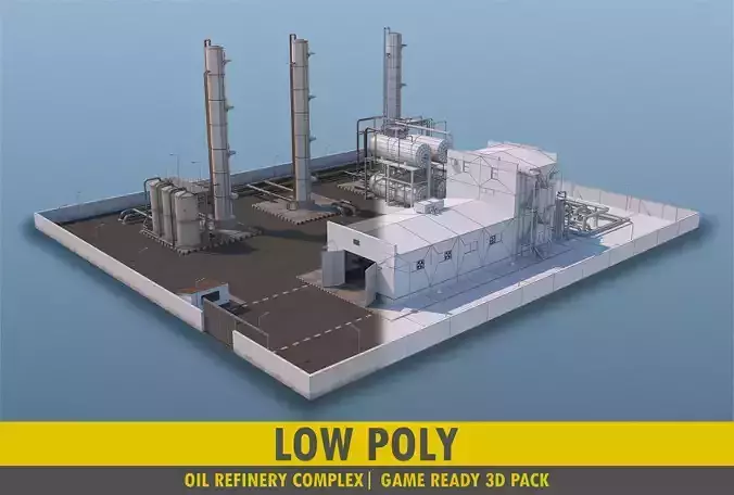 Refinery  Complex - Pack Low-poly 3D model