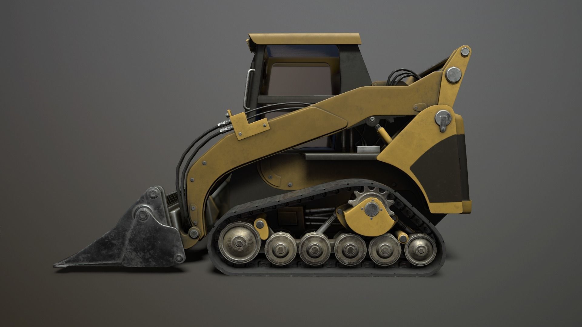 Skid Loader Low-poly 3D model_1