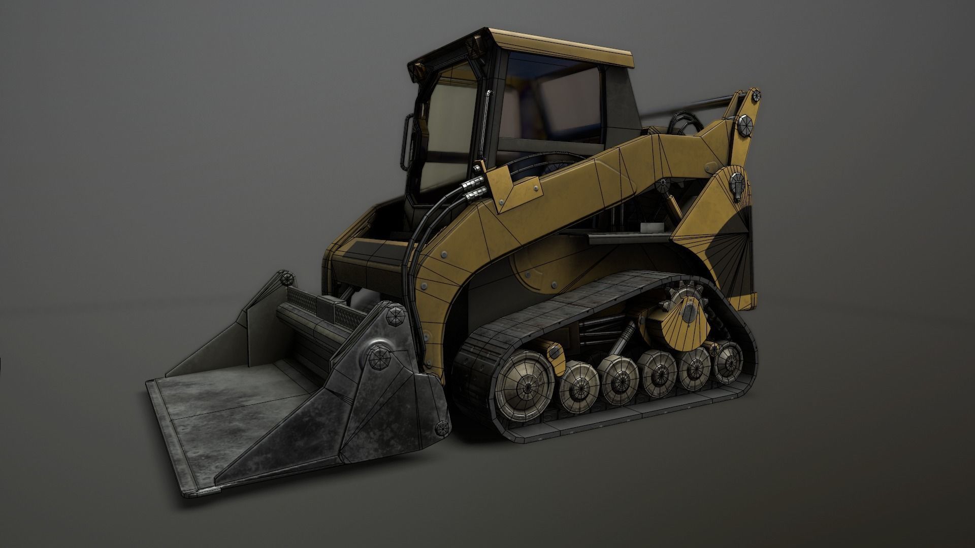 Skid Loader Low-poly 3D model_3