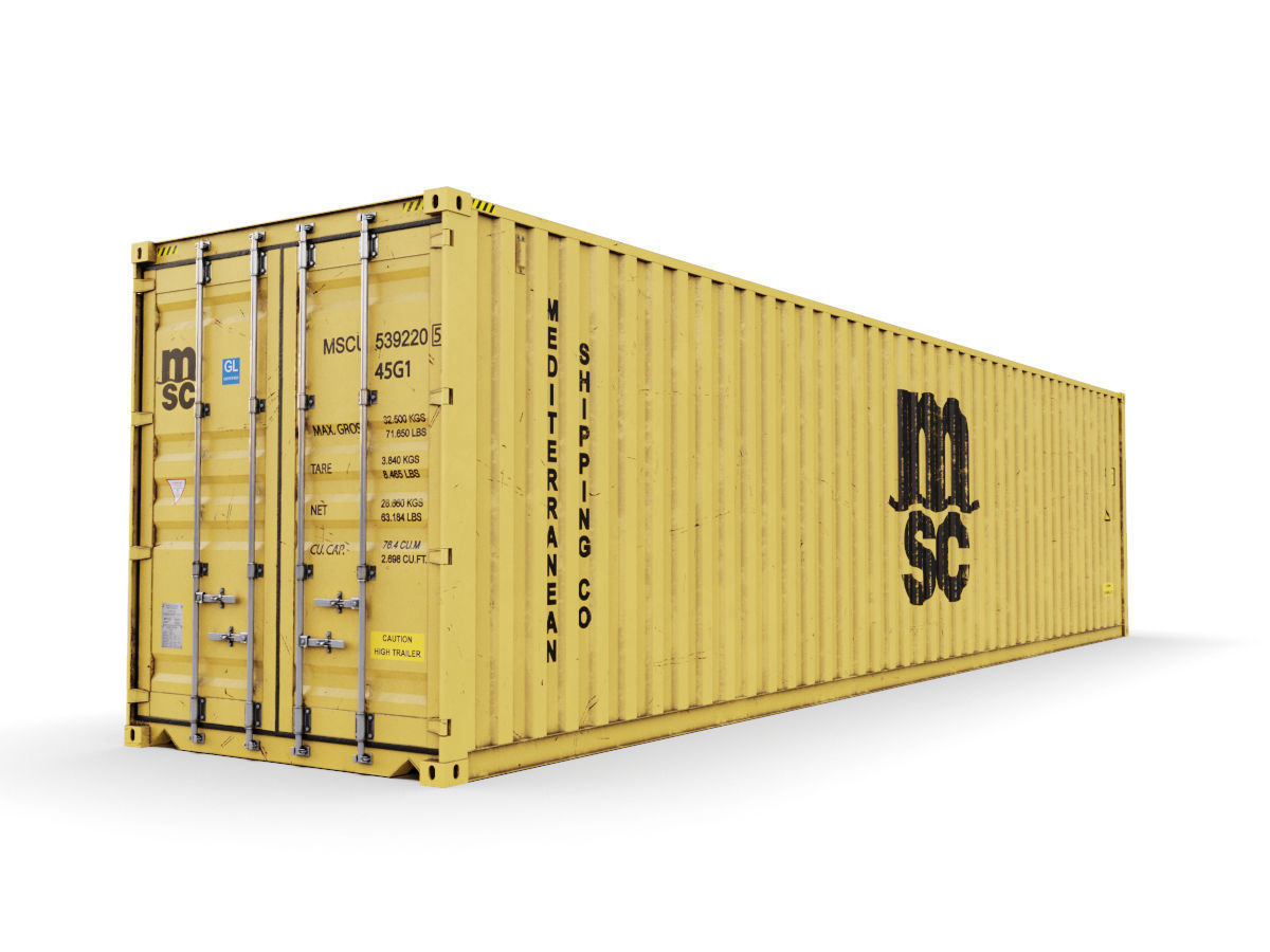 40 feet High Cube MSC shipping container 3D model | CGTrader