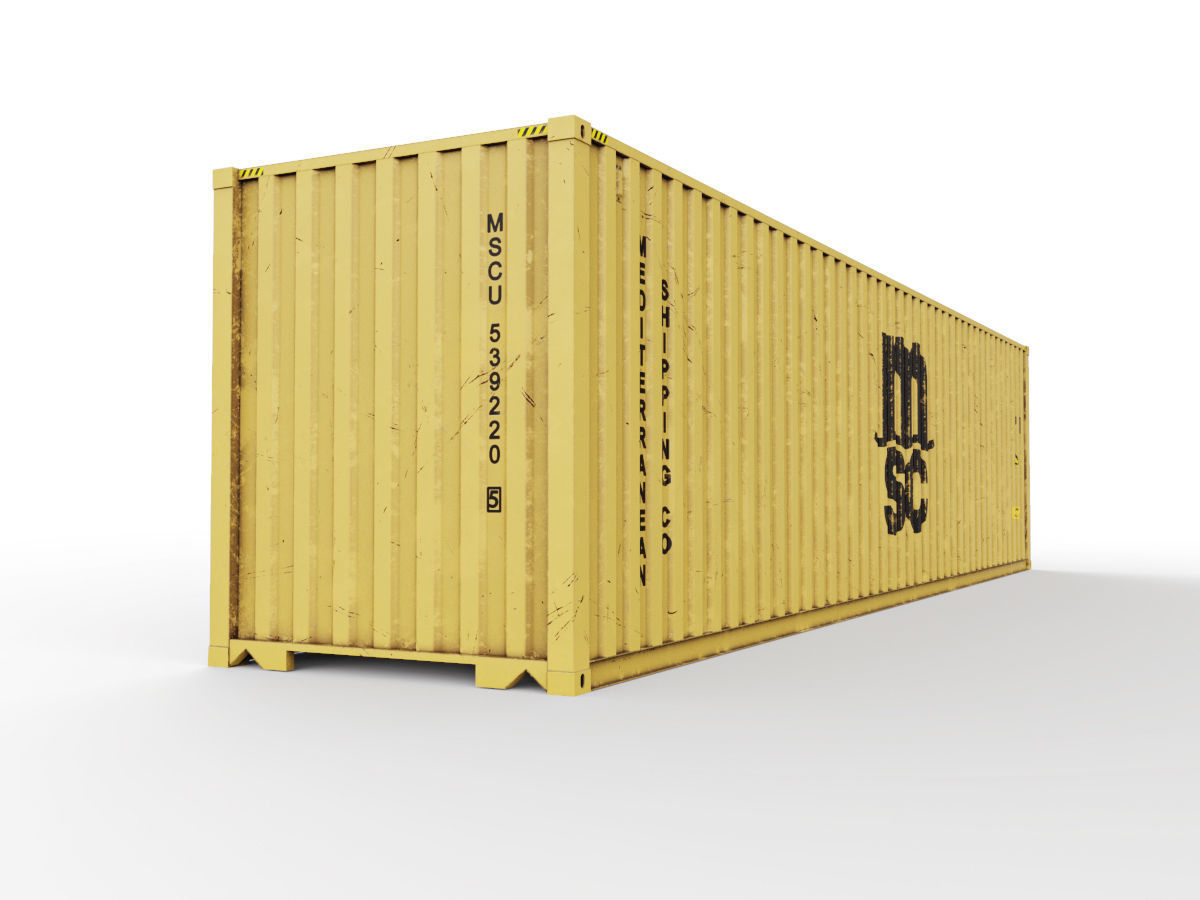 40 feet High Cube MSC shipping container 3D model | CGTrader
