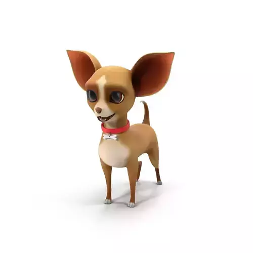 Cartoon dog chihuahua Low-poly 3D model