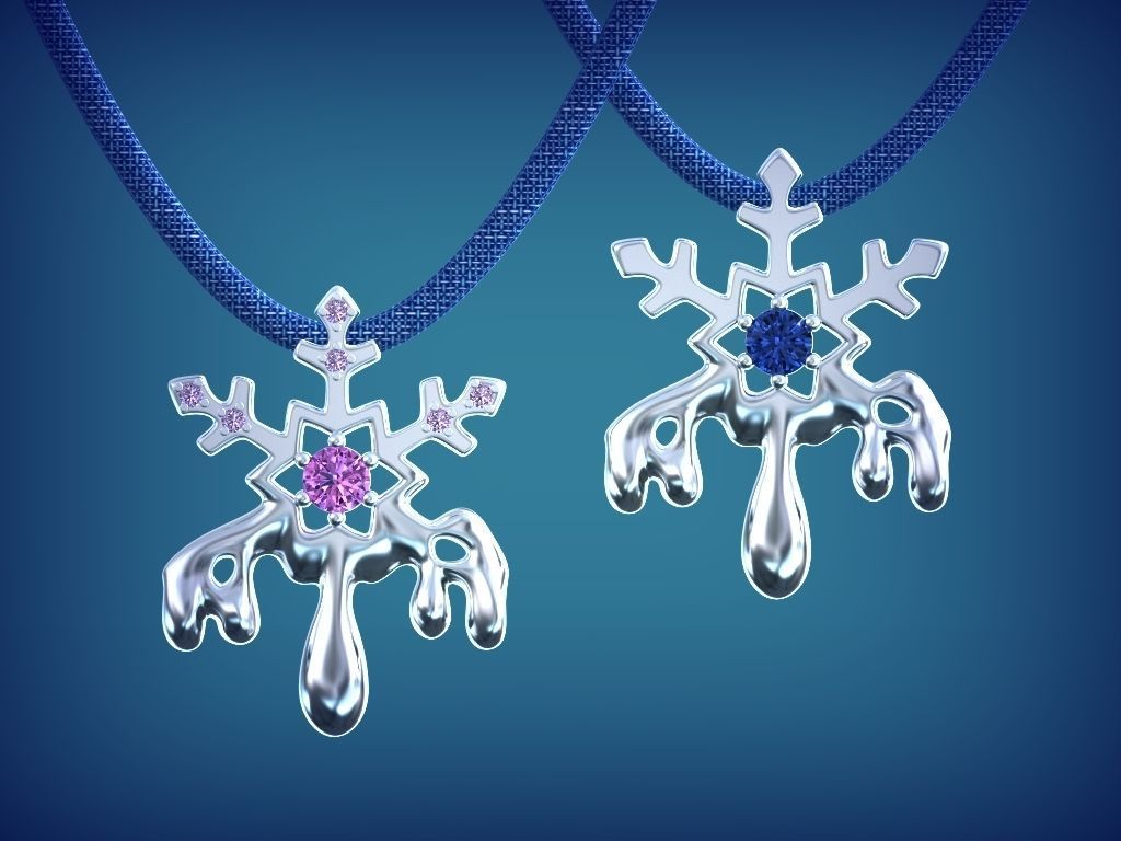 Snowflake pendant 3d printable model 3dm stl format 3D print model_1