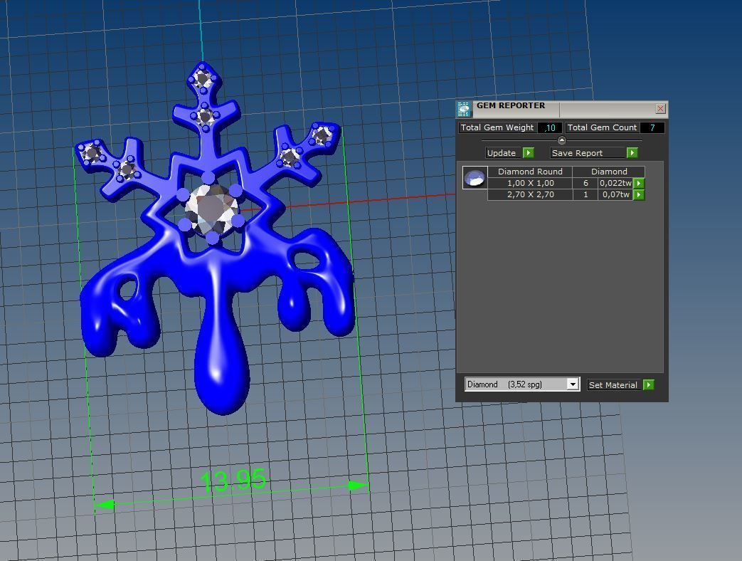Snowflake pendant 3d printable model 3dm stl format 3D print model_6
