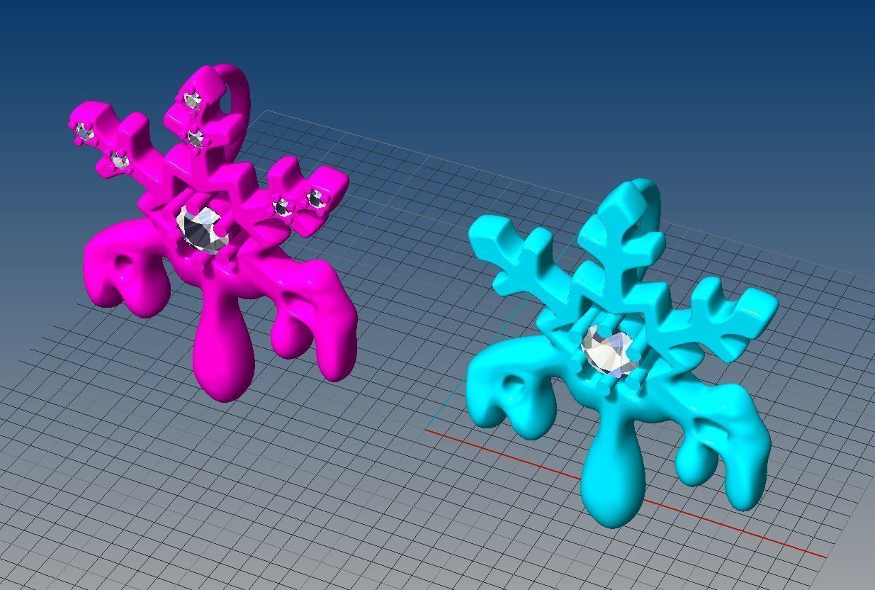 Snowflake pendant 3d printable model 3dm stl format 3D print model_3