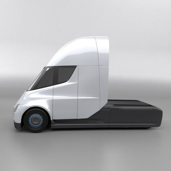 Tesla electric semi truck redesign 3D model_2